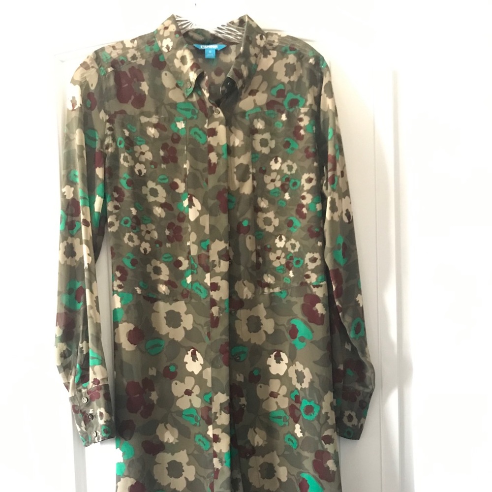 Long Sheer Button-down Tunic